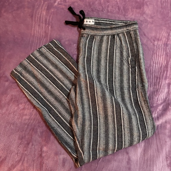 Black and White Linen Blend Striped Flowy Pants Size Small dā-sh - Picture 1 of 12